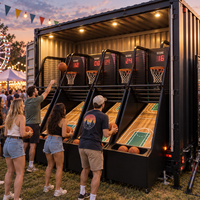 Machine de tir d'arcade multi-joueurs pour jeu de basketball en conteneur, pour la location d'événements de carnaval, divertissement intérieur et extérieur FEC