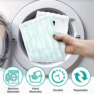 Chiffons en microfibre réutilisables de haute qualité pour nettoyeur de vitres Leifheit, tampons de nettoyage pour balai à manche en aluminium - Product Image 4