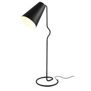 Lampe sur pied moderne avec abat-jour conique noir et support métallique incurvé, éclairage minimaliste pour la maison, décoration pour salon, chambre et bureau - Product Image 1