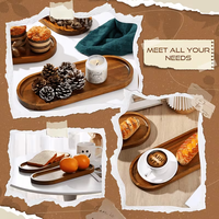 Assiette à dîner en bois personnalisée pour la décoration de la cuisine, peut être utilisée pour les fêtes, les buffets, les barbecues, les hôtels, etc. Assiettes à dîner en bois