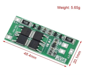 Carte de protection de batterie au lithium BMS 2S 20A 7.4V 8.4V 18650, version équilibrée, carte BMS standard pour bricolage - Product Image 2