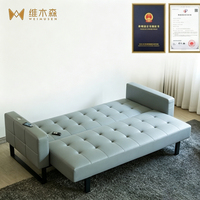 Sofá Cama Eléctrico Convertible con Control Remoto, Respaldo Ajustable, Diseño Plegable, Compacto, de 2 Plazas, para Salas de Estar Pequeñas
