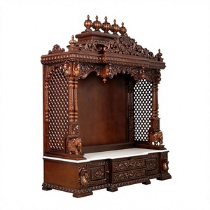 Designer Handmade Solid Wood Pooja <b>Mandir</b> Luxury Hand-Carved Wooden Temple for Home Wholesale Manufacturer For Australian Homes - Product Image 3