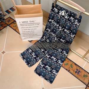 Loveda, venta al por mayor, <span class=keywords><strong>pantalones</strong></span> <span class=keywords><strong>de</strong></span> pierna <span class=keywords><strong>ancha</strong></span> <span class=keywords><strong>de</strong></span> cintura alta elásticos informales, <span class=keywords><strong>pantalones</strong></span> <span class=keywords><strong>de</strong></span> playa <span class=keywords><strong>de</strong></span> vacaciones con estampado <span class=keywords><strong>de</strong></span> elefante, <span class=keywords><strong>pantalones</strong></span> Palazzo para mujer - Product Image 5