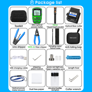 Kit de herramientas COMPTYCO FTTH con medidor de potencia óptica-70 ~ + 10dBm Función RJ45 Cuchilla de fibra óptica 10kmVFL Kit de herramientas de fibra óptica - Product Image 2
