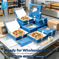 Boîtes à pizza personnalisées en papier kraft, boîtes à sushi, emballages pour pains à la cannelle de 12 pouces avec fenêtre, pour boulangerie et livraison à emporter