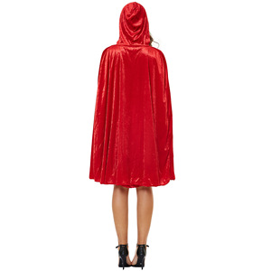 Disfraz de Caperucita Roja de talla grande para Halloween, capa roja, disfraz de cosplay para mujeres adultas, conjunto de uniforme. - Product Image 5
