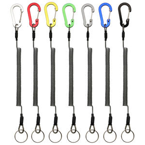 Alicates para señuelos de acero inoxidable y juego de pinzas para peces con cordón de alambre de acero antipérdida mosquetón cuerda de resorte - Product Image 5