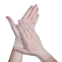 Gants de vaisselle de cuisine jetables en PVC à pois grands gants d'examen en vinyle noir de qualité alimentaire pour la teinture des cheveux à usage domestique