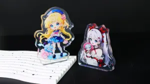 Good Crystal Cut Glitter Keychain Custom Double Sided Printed Japan Design Anime Character Acrylic Charm