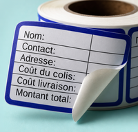 Étiquettes d'expédition logistique personnalisées, autocollantes, en rouleau, avec informations manuscrites, étiquettes d'adresse pour boîtes postales et colis
