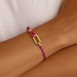 Pulsera Azul Marino con Cierre de Mosquetón Chapado en Oro, Estilo Deportivo Casual Unisex, Pulsera de Paracord - Product Image 3