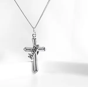 Dreamtop DTS071 Cross And Crown Mặt Dây Chuyền Thời Trang Vòng Cổ 925 Sterling Silver Phụ Nữ Vòng Cổ Trang Sức