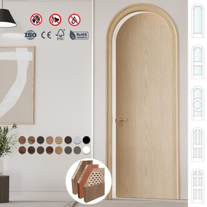 Puertas Interiores Modernas de una Sola Puerta con Diseño Redondeado, de Madera Sólida e Impermeables para Apartamentos y Casas de Campo - Product Image 3