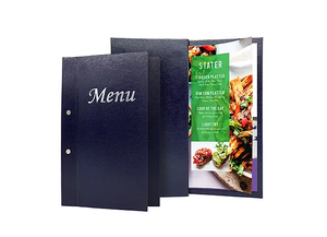 Carpeta de Menú de Cuero con Tapa Impresa y Fijación de Tornillos para Restaurante, Bar, Hotel, Cafetería, MOQ Pequeño - Product Image 2