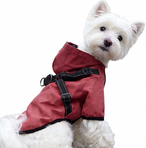 सभी मौसम विंडप्रूफ वाटरप्रूफ ठोस वसंत ऋतु पॉलिएस्टर पालतू वर्षा जैकेट प्रतिबिंबित डिजाइन छोटे कुत्ते - Product Image 6