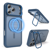 Funda Magnética Antigolpes para Teléfono con Soporte Plegable, Protector de Cámara y Cubierta Protectora Antideslizante para iPhone 17 18 Pro Max