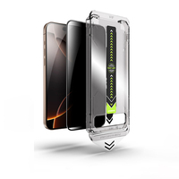 Protection d'écran anti-poussière et anti-espion en verre trempé avec kit d'installation facile pour iPhone 17 13 14 15 16 ProMax