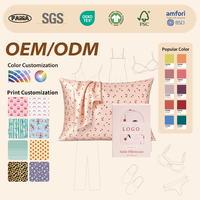 Taie d'oreiller en soie personnalisée avec impression numérique, motif cerise, ensemble de taies d'oreiller en soie imprimées