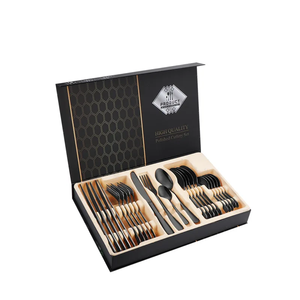 欧洲1010不锈钢现代奢华商务礼品24件套金色餐具套装盒可放入洗碗机清洗耐用环保 - Product Image 2