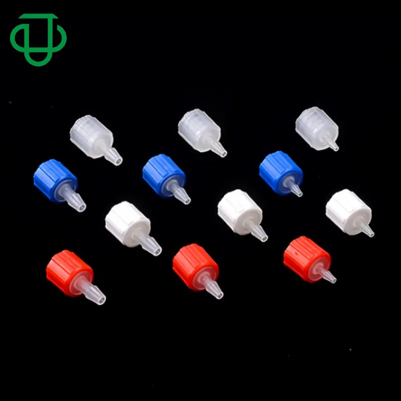 JU 7 Colors Optional Barbed Male Luer Adapter Tube Connector With Free Turning Locking Nut
