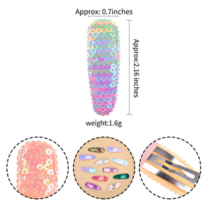 Vente en gros d'épingles à cheveux à paillettes, pinces BB <span class=keywords><strong>pour</strong></span> <span class=keywords><strong>enfants</strong></span>, épingles à cheveux colorées, prix de gros d'usine, pas cher, <span class=keywords><strong>pour</strong></span> les festivals - Product Image 3