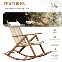 Ensemble de chaises à bascule pliantes d'extérieur avec table d'appoint – Fauteuil de relaxation moderne pour patio, parc, balcon, cour