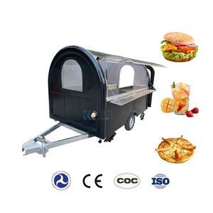 Chariot à crème glacée à double fenêtre Camion de restauration rapide avec chariot à hamburger de cuisine Remorque de nourriture de fruits de mer - Product Image 5