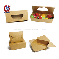 Machine à boîtes de papier kraft écologique entièrement automatique à double station pour emballage de fast-food de repas en papier simple boîte de riz pour le déjeuner formant la machine