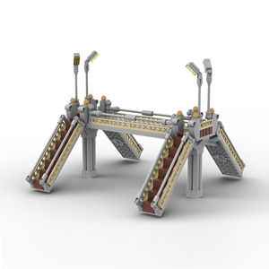 Blocs de construction MOC à petites particules, modèle de vue sur la ville, scène de circulation routière avec viaduc, jouets d'assemblage - Product Image 4
