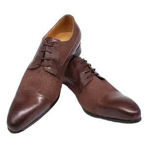 Handmade Men's Oxfords Genuine Leather Dress Shoes Brown Black Business Shoes Wedding Formal Derby Shoes for Men