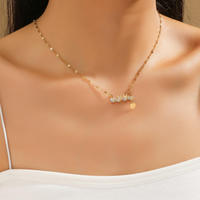 Collier avec pendentif en forme de lettre d'amour, tendance unisexe, cent cœurs en zircon, acier inoxydable, chaîne de clavicule tendance