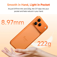 Fossibot C17 Android, Teléfono Inteligente Ligero con el Mejor Estilo Moderno, 4+128 GB, Batería de 5000 mAh, Android 16, Cámara de 16 MP, el Teléfono Inteligente Más Reciente