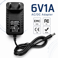 Adaptateur secteur AC/DC 6V 1A 6W fiable à large compatibilité avec protection contre les surintensités pour lampe de bureau LED et caméra IP