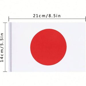 Polyester Japan Japanese Rectangle Small String Mini <b>Flag</b> Pennant Banner for Indoor and Outdoor Country Events Decoration - Product Image 2