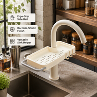 Support de robinet minimaliste pour salle de bain, organiseur d'évier, étagère de rangement pour savon et éponge de cuisine
