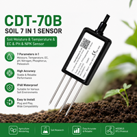 Capteur de surveillance du sol intelligent CDT-70B pour serre, 7-en-1, sans fil, mesureur de nutriments du sol, indice de protection IP68, sonde en acier inoxydable 316L