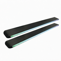 Marchepieds LED pour Toyota Fortuner, en alliage d'aluminium, marchepieds latéraux électriques, noir or, 2016-