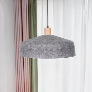 Guzhen OGS Supplier Grey Non-woven fabric Shade Lighting Grey Dome Design Pendant Lamp Modern Lights