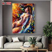 Belle Peinture à l'Huile Abstraite Peinte à la Main sur Toile, Motif Femme Jeune Sexy Dansante, Dos Nu, pour Chambre à Coucher, Importation Chine