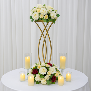 Supports de Centres de Table Floraux en Métal pour la Vente en Gros, 60cm 80cm de Haut, Pièces Maîtresses de Table de Mariage pour Décoration - Product Image 2