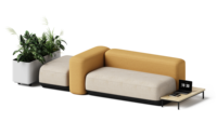 Banc ottoman modulaire en tissu pour bureau, idéal pour les zones de réception et les salles d'attente commerciales