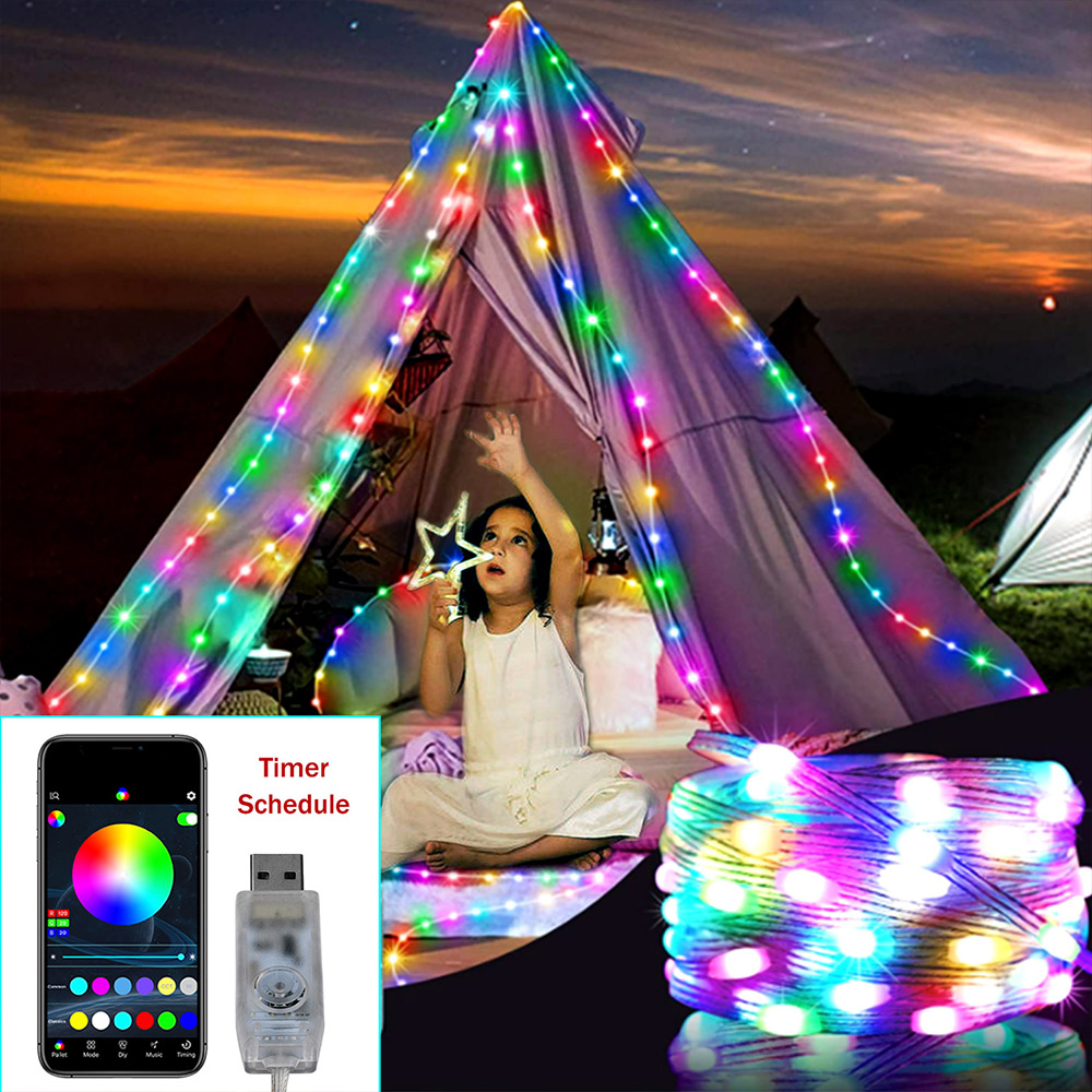 Wholesale Smart Leather string Light Factory Direct Sales Christmas Led Rgb Smart String Lights Music Rhythm