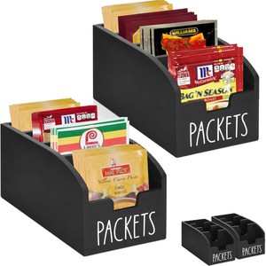 Wooden Spice Bag Storage Box Rectangle Multi Compartment <b>Kitchen</b> Organizer For Coffee Tea Packets - Product Image 5