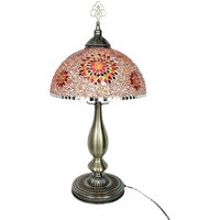 Lampe de table LED artisanale bohème avec abat-jour en verre en forme de dôme pour la décoration de chevet, de bureau, de café ou de restaurant