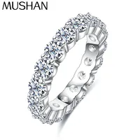 Bague en argent sterling 925 MuShan Designer Jewelry, bague unique en moissanite pour l'épouse, plaquée or véritable 18 carats, bagues fines brevetées MST