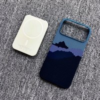 Étui de téléphone de luxe en fibre de carbone ultra-fin antichoc en PC rigide magnétique pour iPhone 17 Pro Max