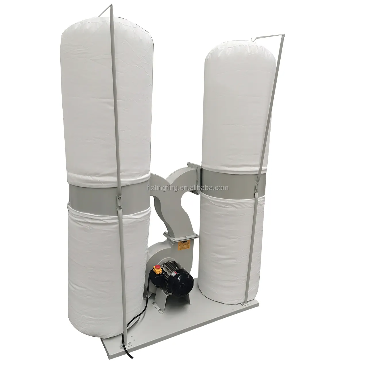 Recolector de polvo de doble bolsa, máquina de recolección de polvo ciclónica de sierra de madera