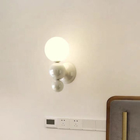 Éclairage intérieur, design personnalisé de style mid-century, lampe murale LED en fer + PC blanc chaud, décoration de salon, forme minimaliste, CRI élevé 85