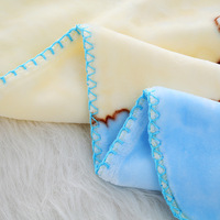 Selimut Anak Aodu Bermotif Cetak, Bahan Fleece Lembut, Karakter Beruang Teddy, Pinggiran Bergelombang, Alas Bermain Bayi, Grosir Pabrik